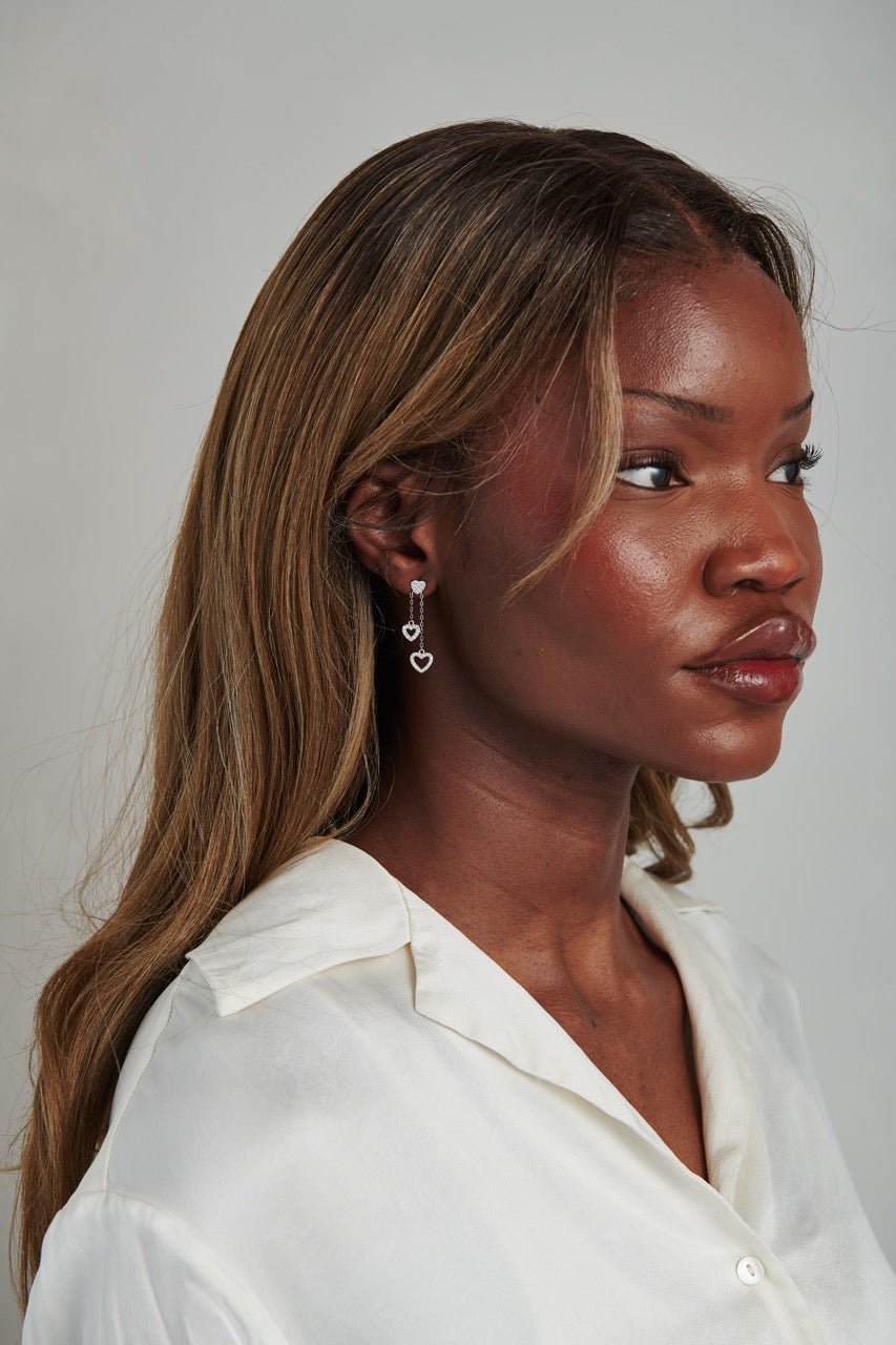 Triple Heart Dangle Studs - Gemlet