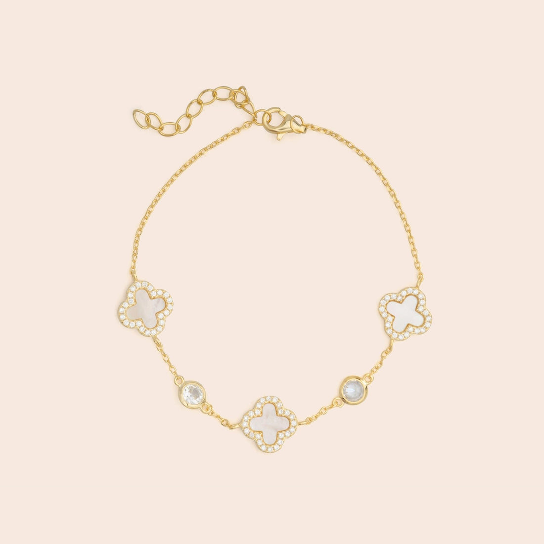 White Clover CZ Chain Bracelet - Gemlet