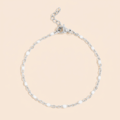 White Enamel Chain Bracelet - Gemlet