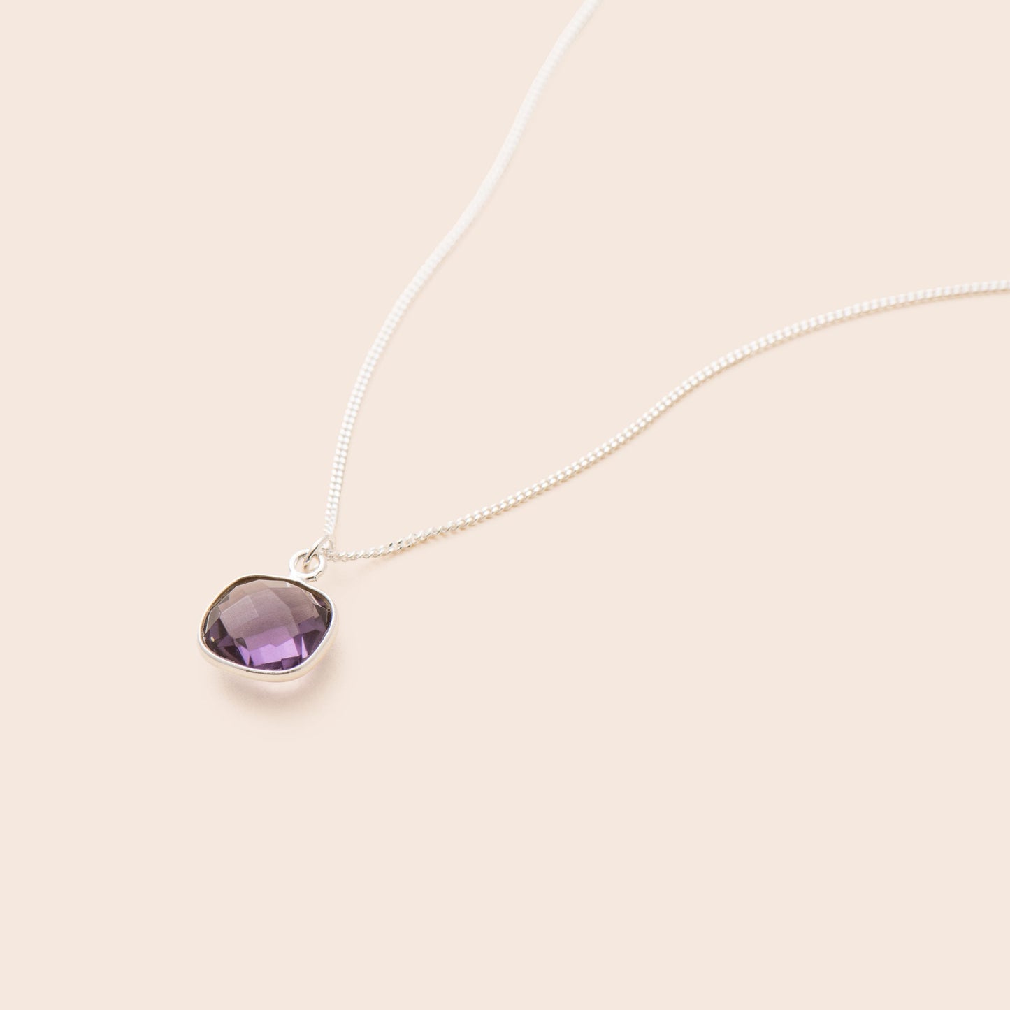 Amethyst Cushion Cut Necklace - Sterling Silver - Gemlet