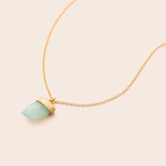 Load image into Gallery viewer, Aquamarine Horn Necklace - Gemlet

