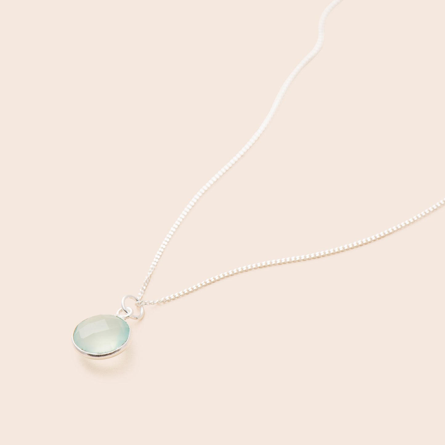 Aquamarine Round Necklace - Sterling Silver - Gemlet
