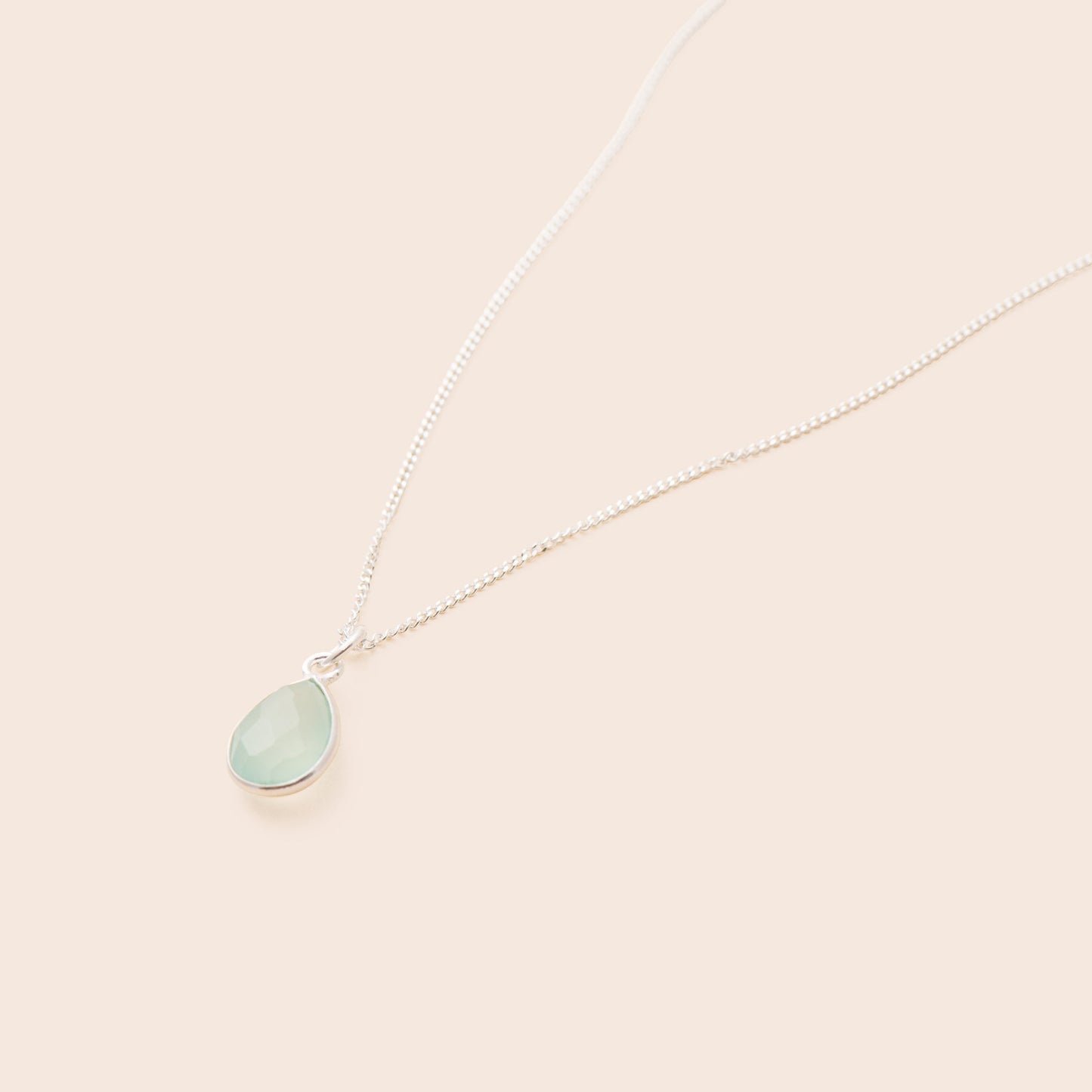 Aquamarine Teardrop Necklace - Sterling Silver - Gemlet