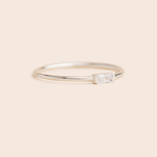 Load image into Gallery viewer, Baguette CZ - Sterling Silver Stacking Ring - Gemlet
