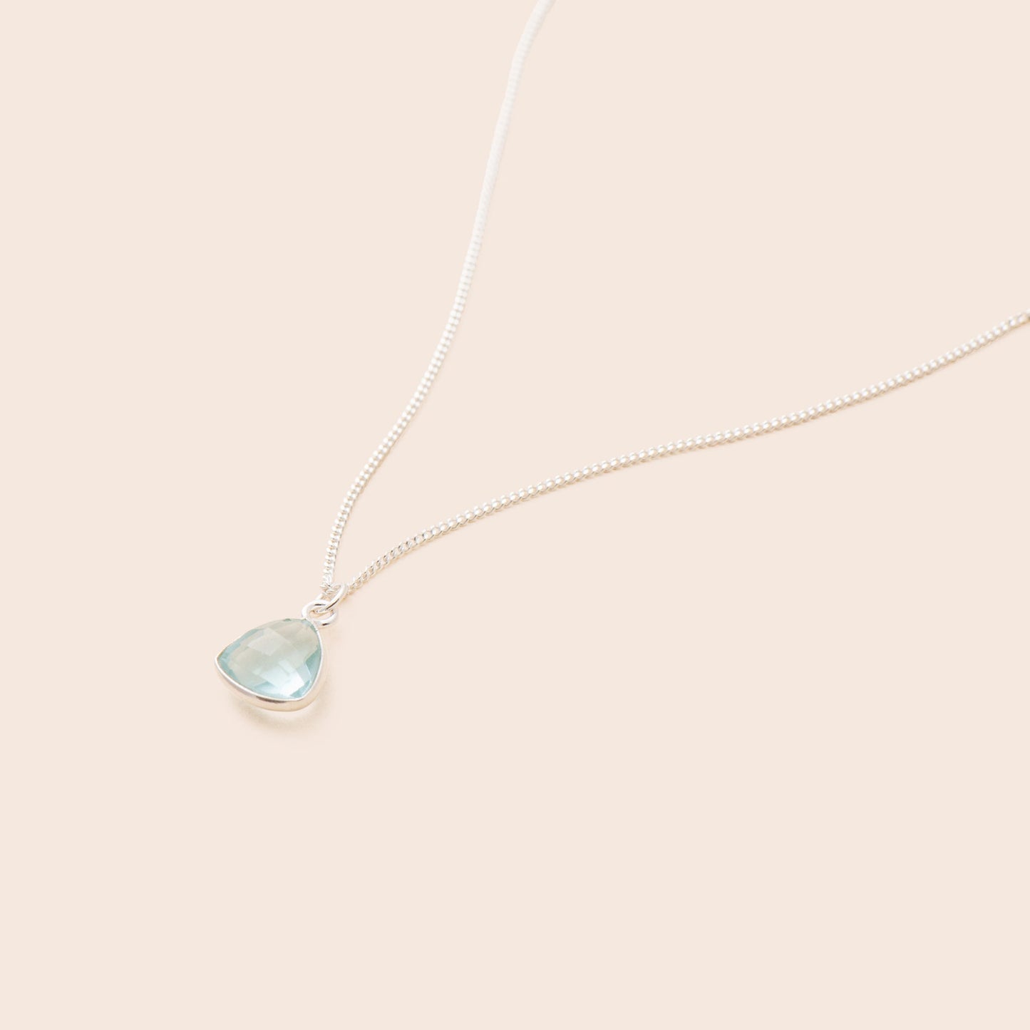 Blue Quartz Trillion Cut Necklace - Sterling Silver - Gemlet