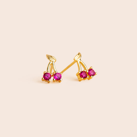 Load image into Gallery viewer, Cherry Stud Earrings - Gemlet
