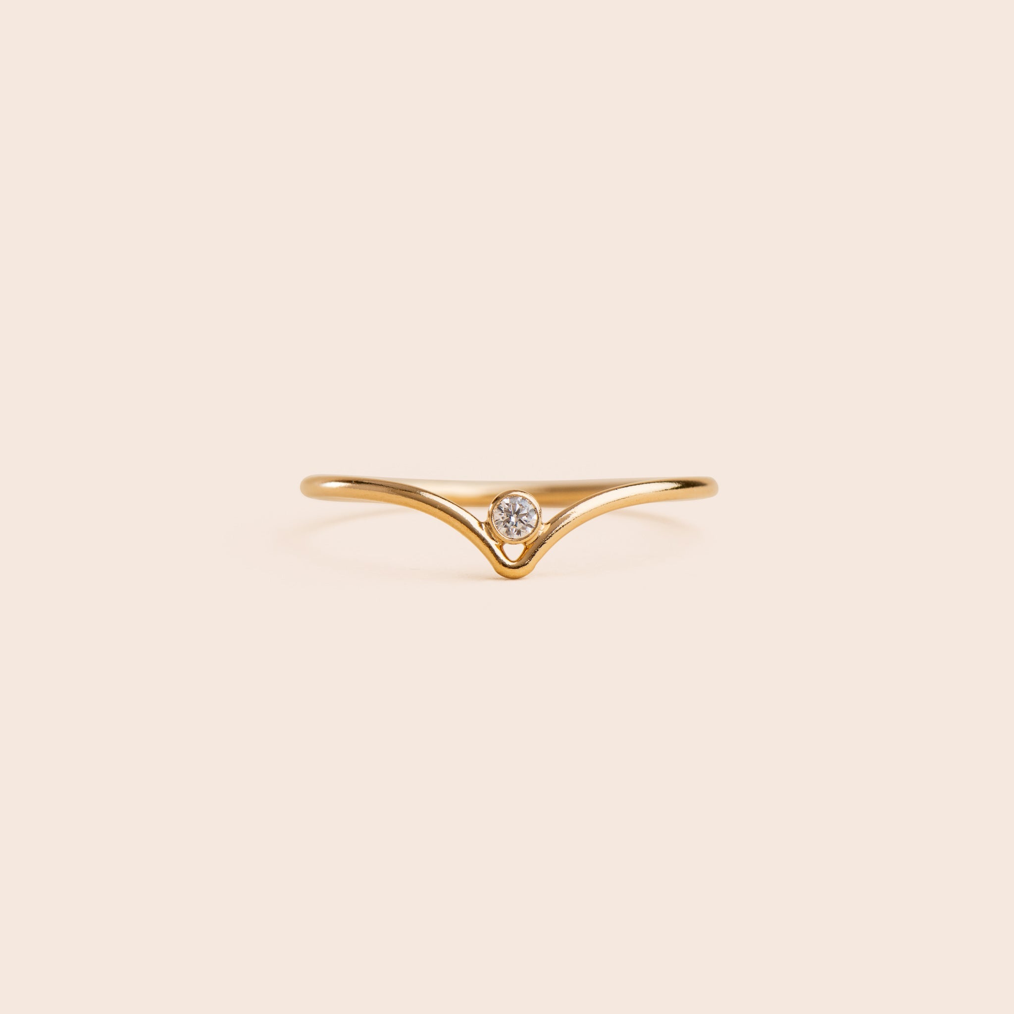 Chevron dainty CZ - Gold Filled Stacking Ring - Gemlet