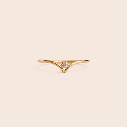 Chevron dainty CZ - Gold Filled Stacking Ring - Gemlet