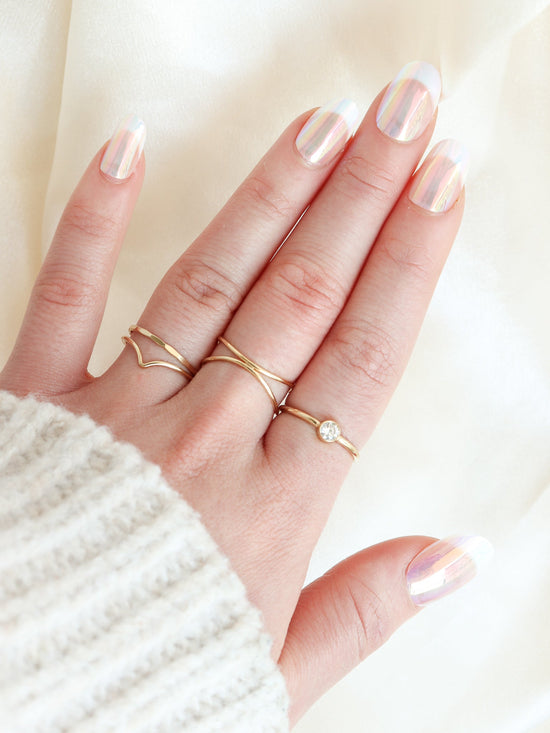 Load image into Gallery viewer, Chevron - Gold Filled Stacking Ring - Gemlet
