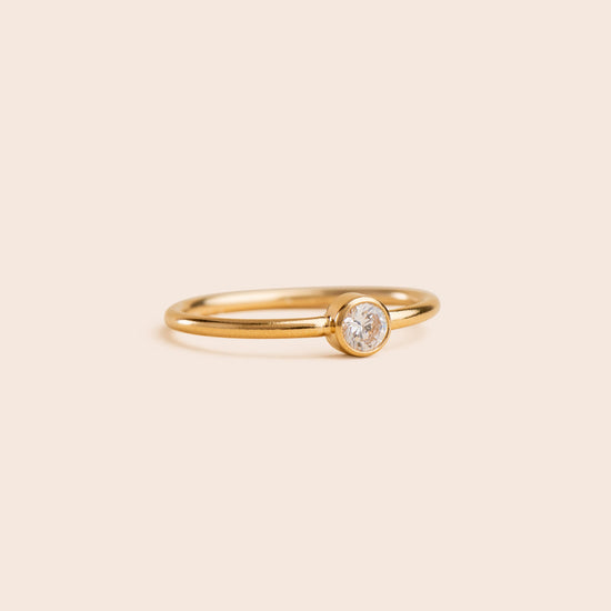 Load image into Gallery viewer, Classic CZ Solitaire - Gold Filled Stacking Ring - Gemlet
