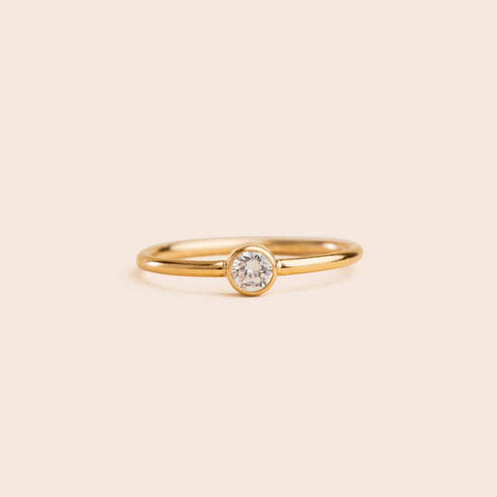 Classic CZ Solitaire - Gold Filled Stacking Ring - Gemlet