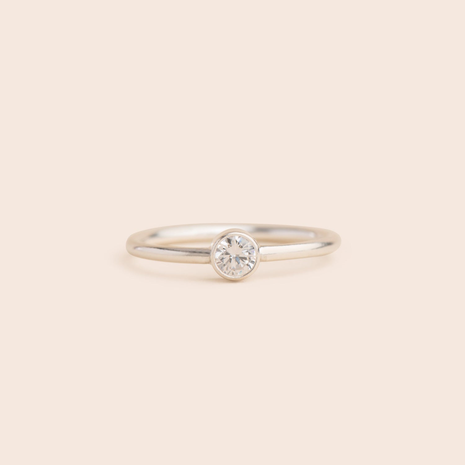 Classic CZ Solitaire - Sterling Silver Stacking Ring - Gemlet