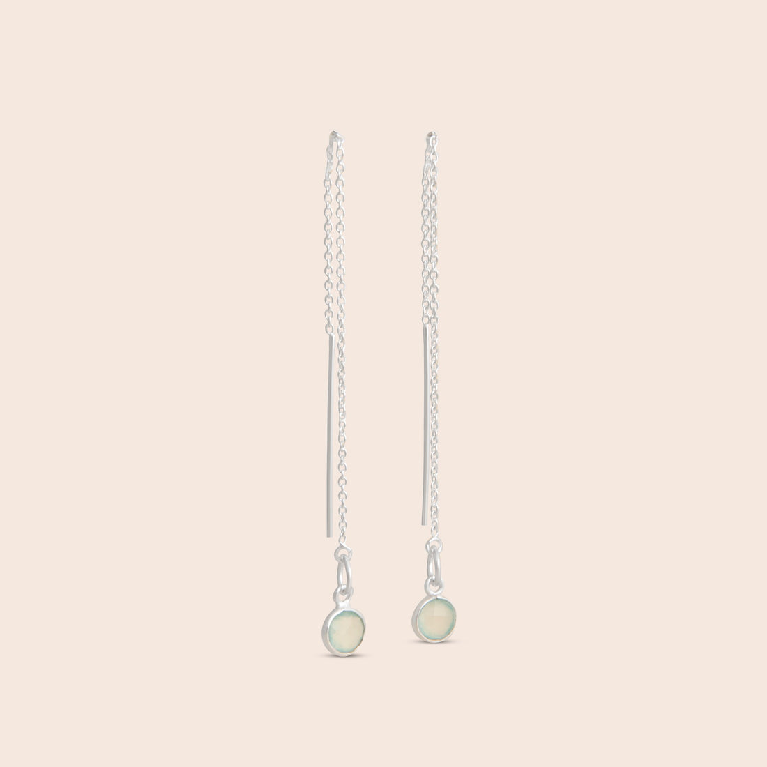 Dainty Chalcedony Threader Earrings - Gemlet