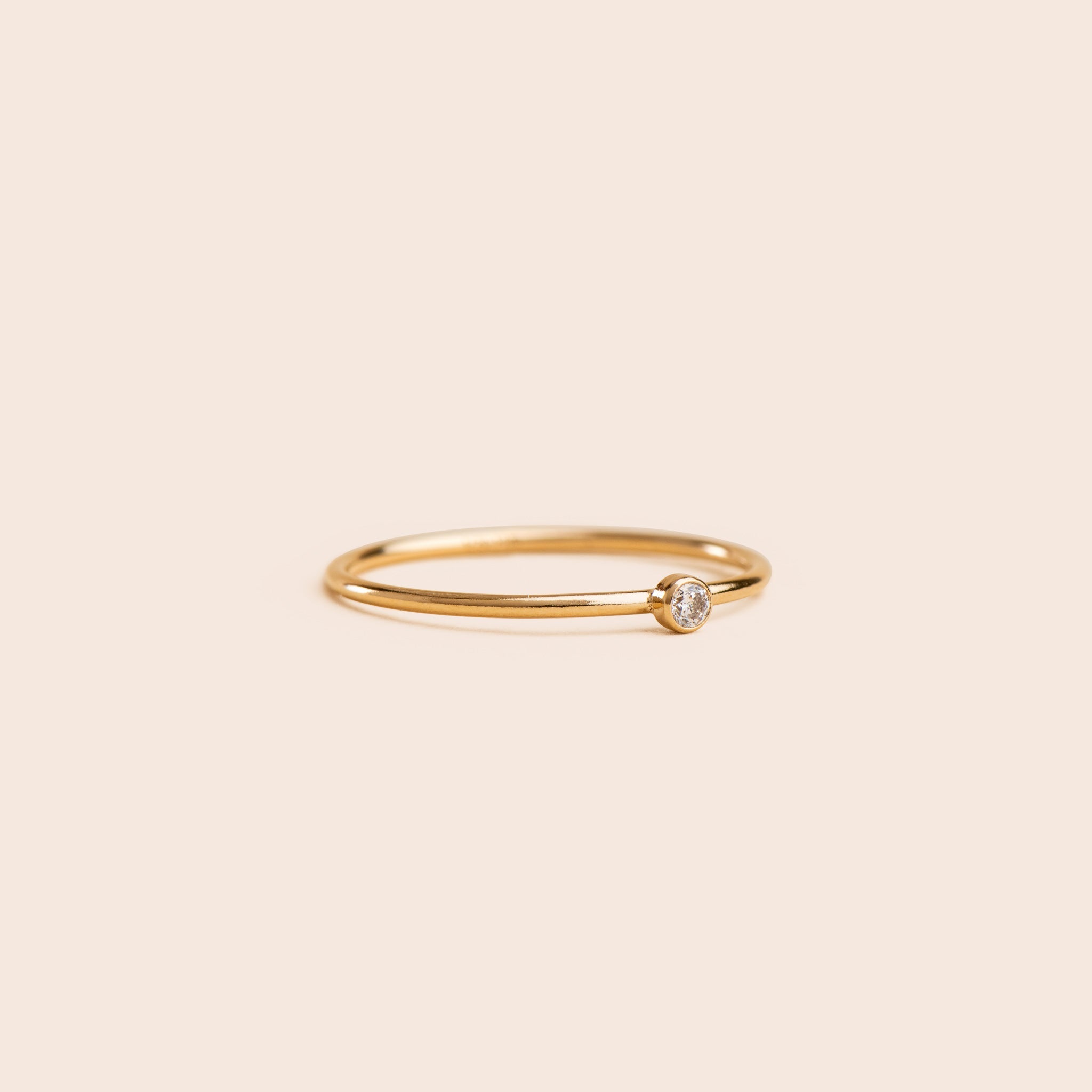 Dainty CZ - Gold Filled Stacking Ring - Gemlet