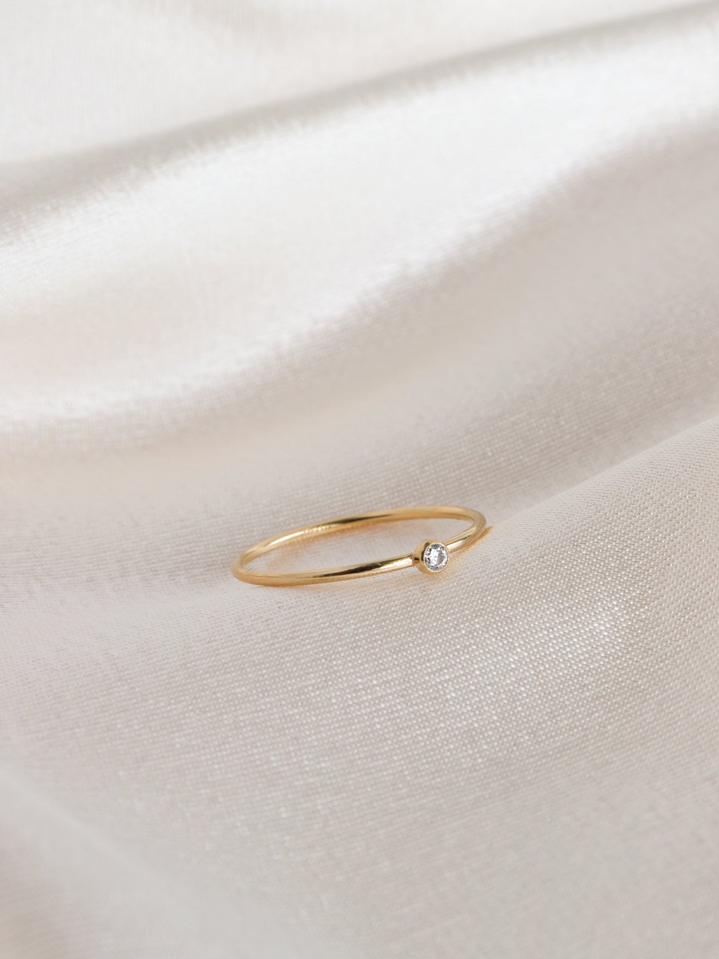 Dainty CZ - Gold Filled Stacking Ring - Gemlet