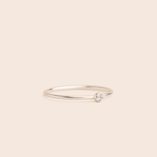 Load image into Gallery viewer, Dainty CZ - Sterling Silver Stacking Ring - Gemlet
