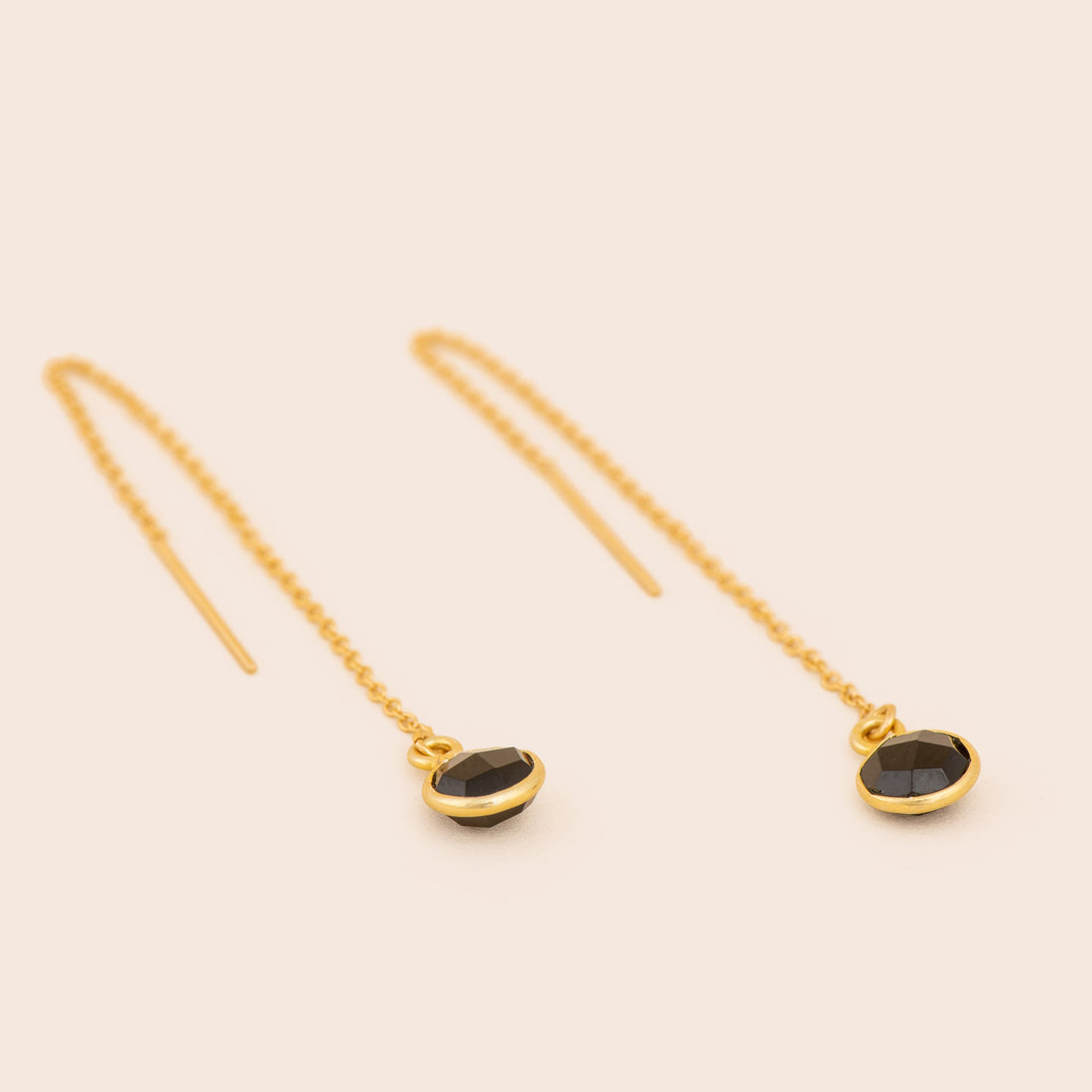 Dainty Onyx Threader Earrings - Gemlet