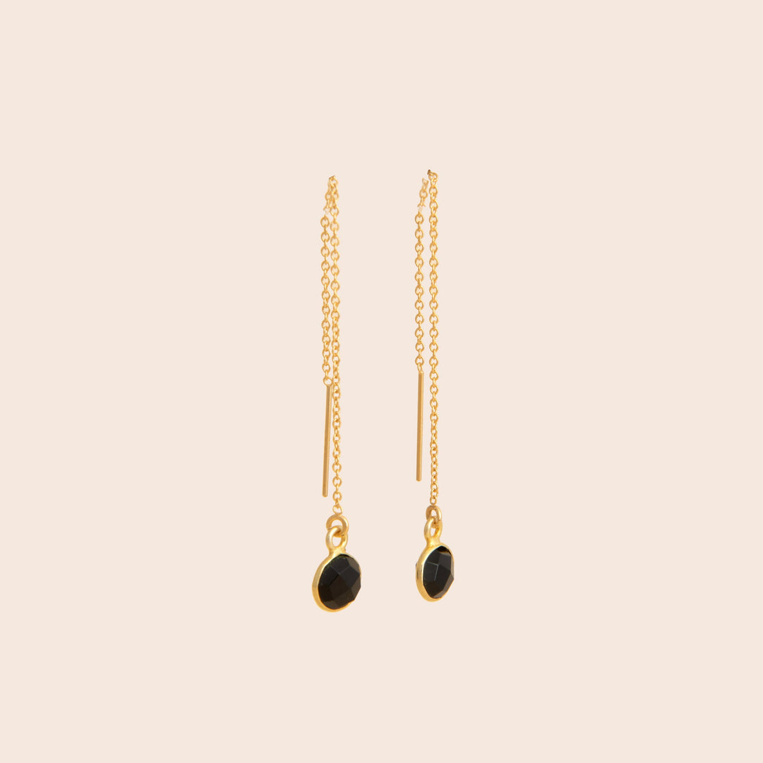 Dainty Onyx Threader Earrings - Gemlet