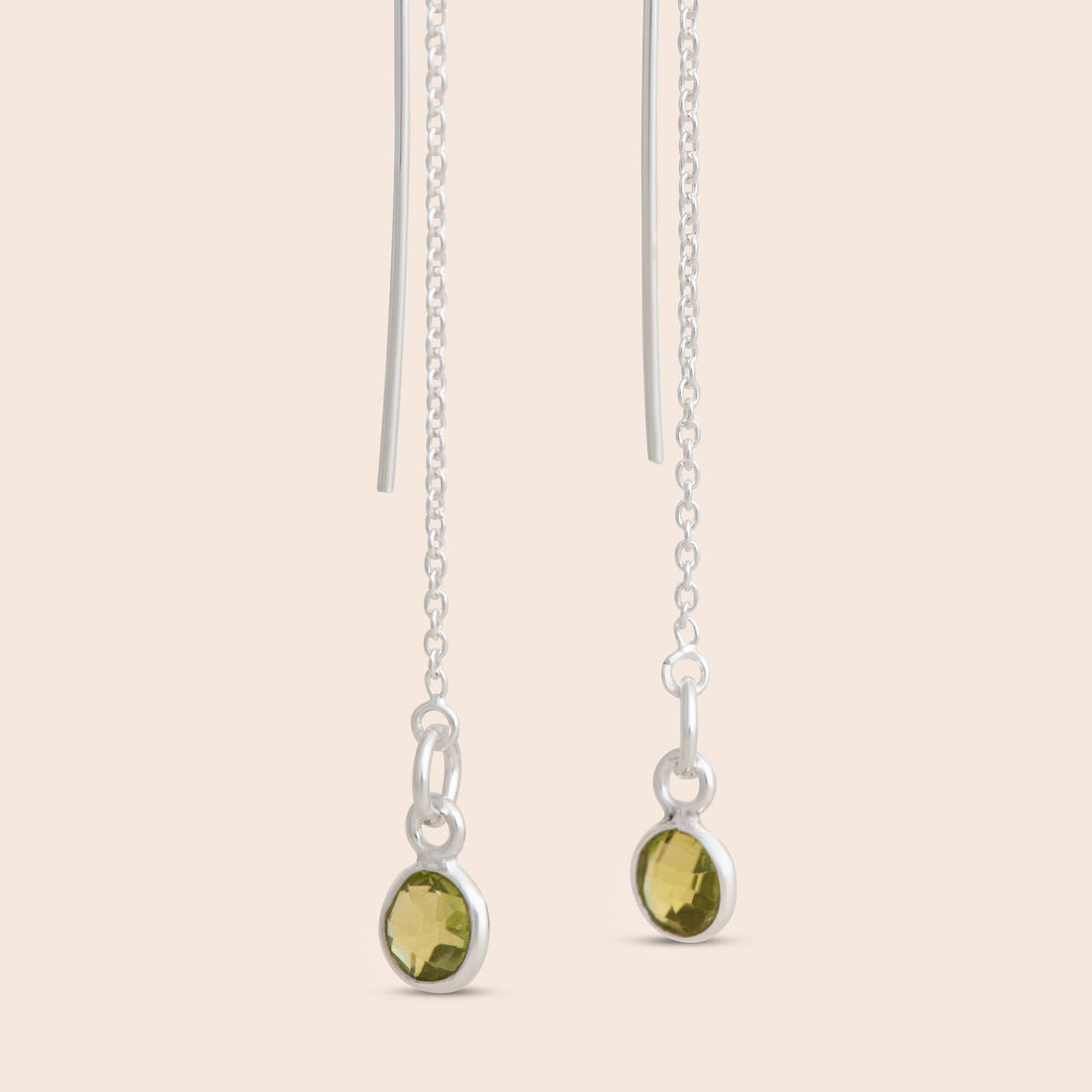 Dainty Peridot Threader Earrings - Gemlet