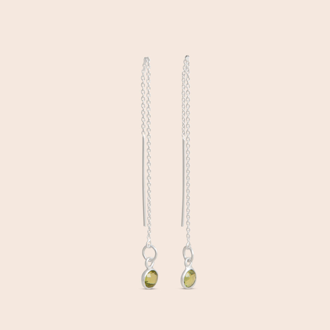 Dainty Peridot Threader Earrings - Gemlet