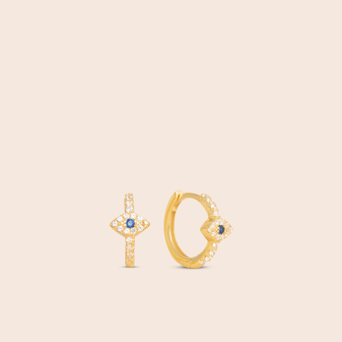 Evil Eye Pavé CZ Huggie Earrings - Gemlet