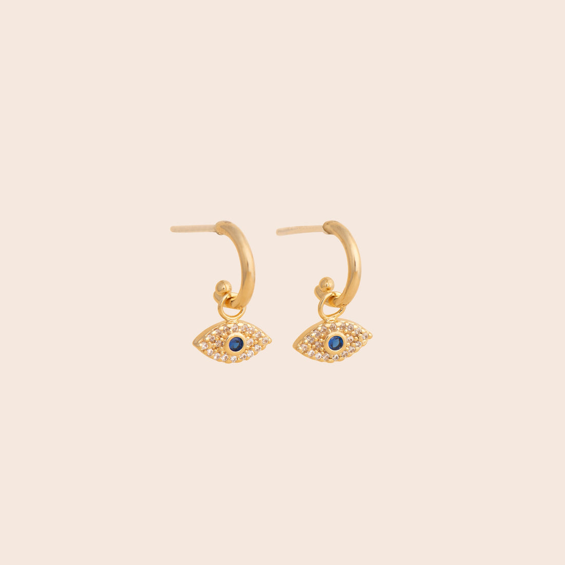 Evil Eye Stud Hoop Earrings - Gemlet