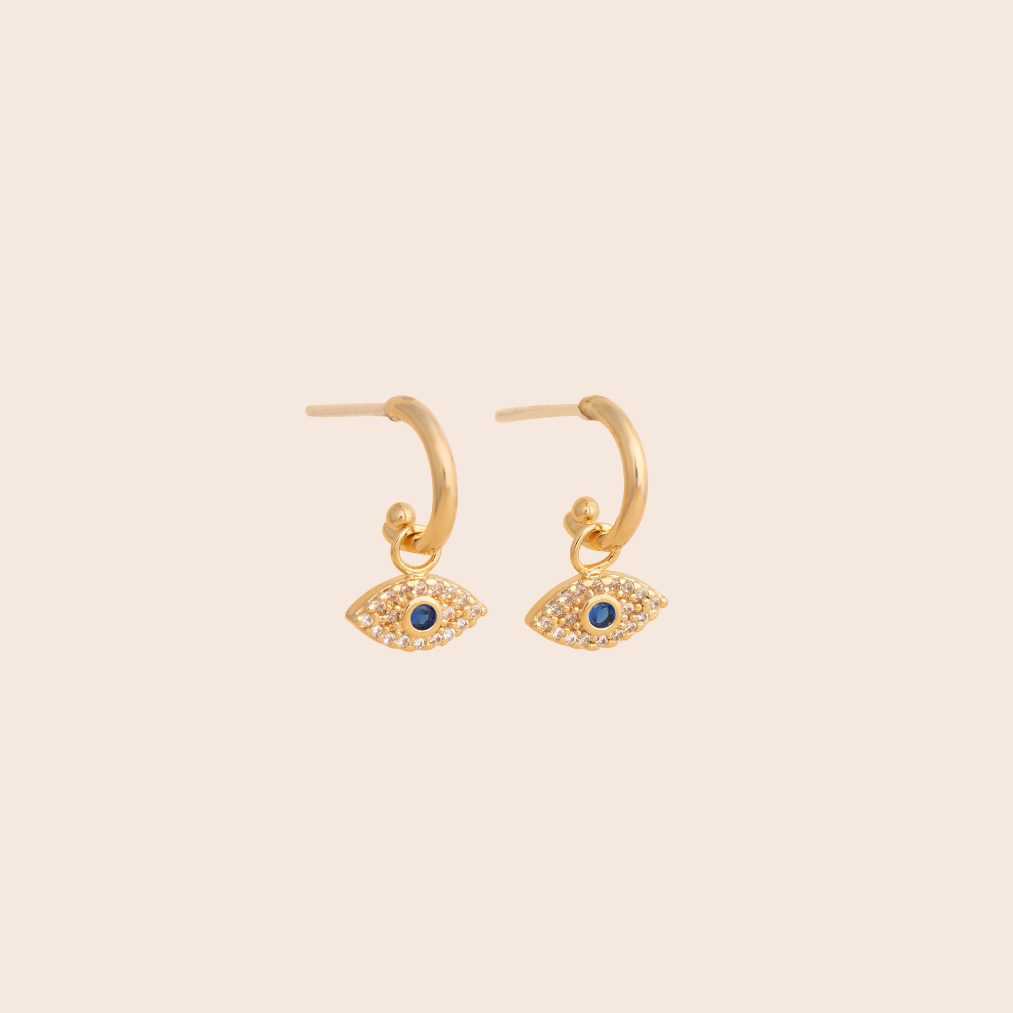 Evil Eye Stud Hoop Earrings - Gemlet