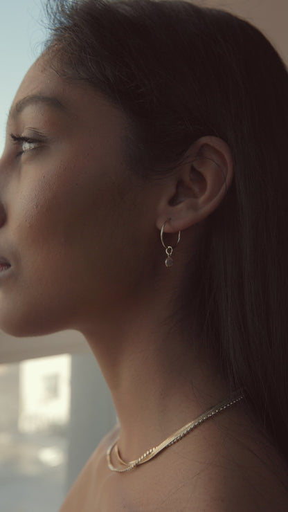 Rose Quartz Hoops