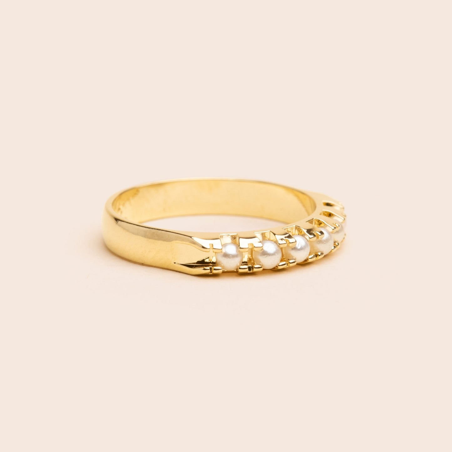 Load image into Gallery viewer, Gold Pearl Bar Ring - Gemlet
