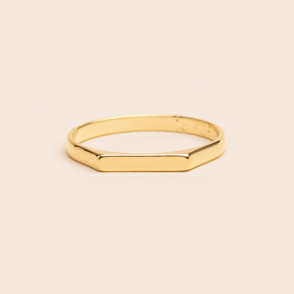 Gold Thin Signet Ring - Gemlet