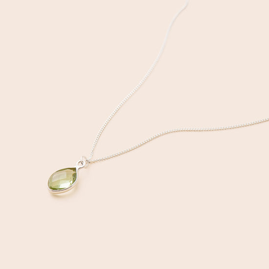 Load image into Gallery viewer, Green Amethyst Marquise Necklace - Sterling Silver - Gemlet
