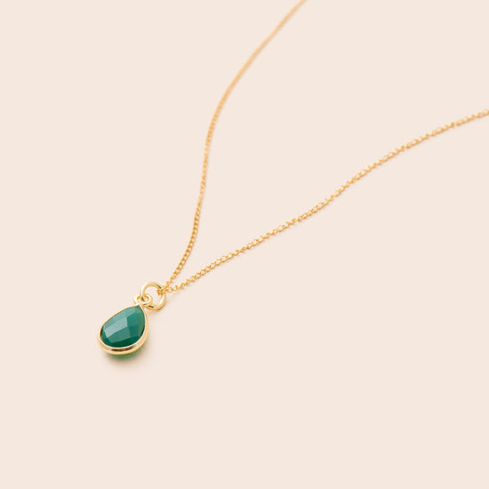 Load image into Gallery viewer, Green Onyx Teardrop Necklace - Gemlet
