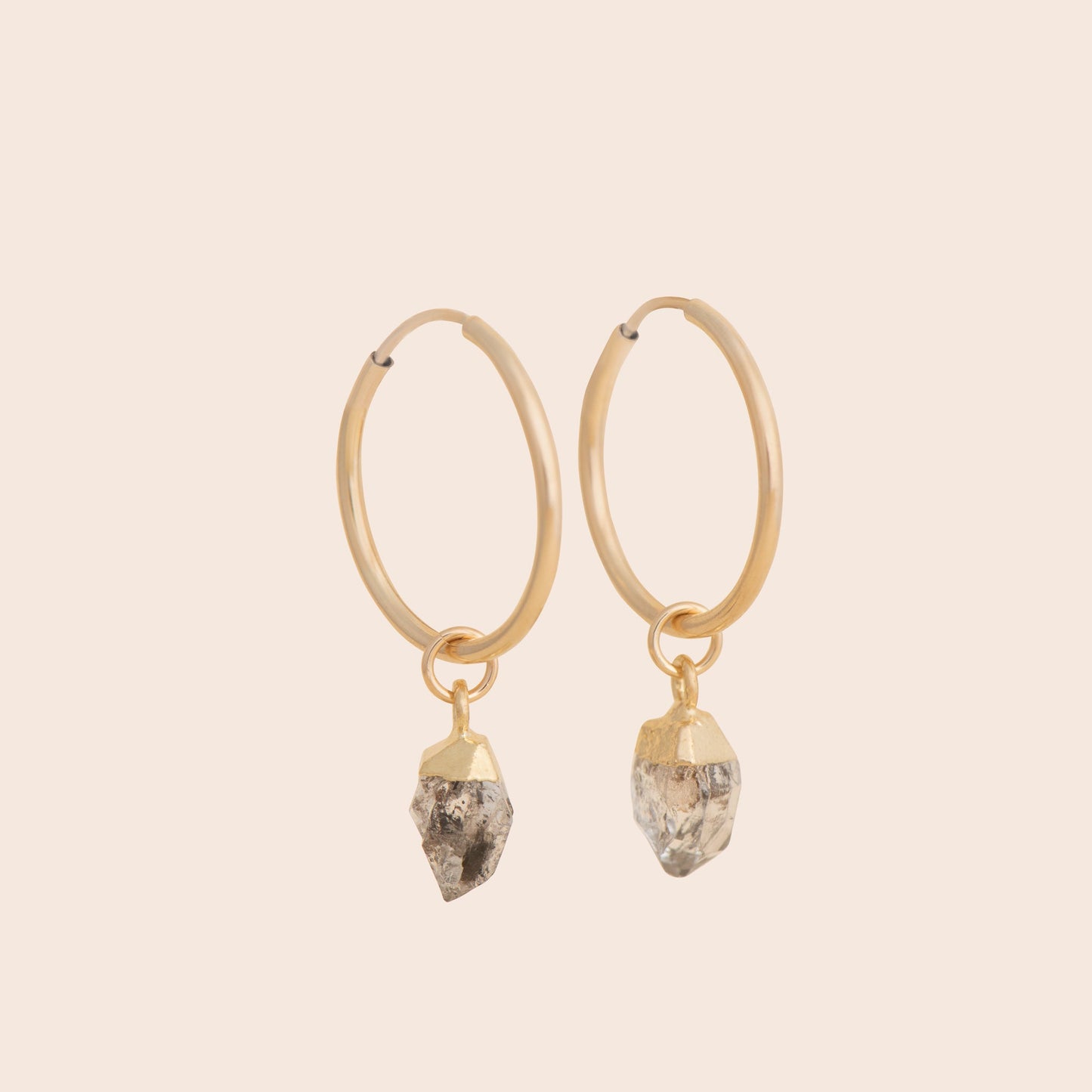 Herkimer Diamond Gold Filled Hoop Earrings - Gemlet