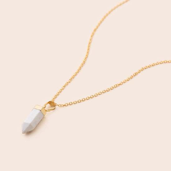 Howlite Crystal Point Necklace - Gemlet