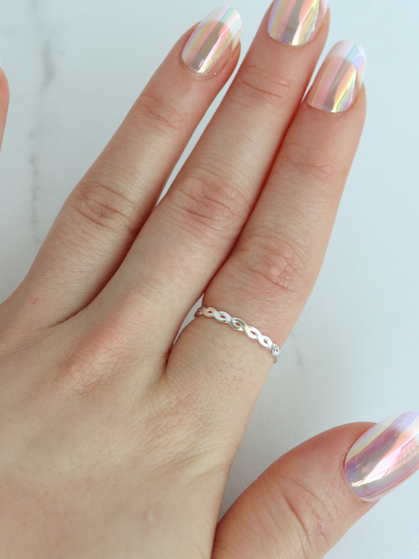 Infinity Twist - Sterling Silver Stacking Ring - Gemlet