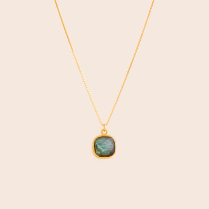 Labradorite Cushion Cut Necklace - Gemlet