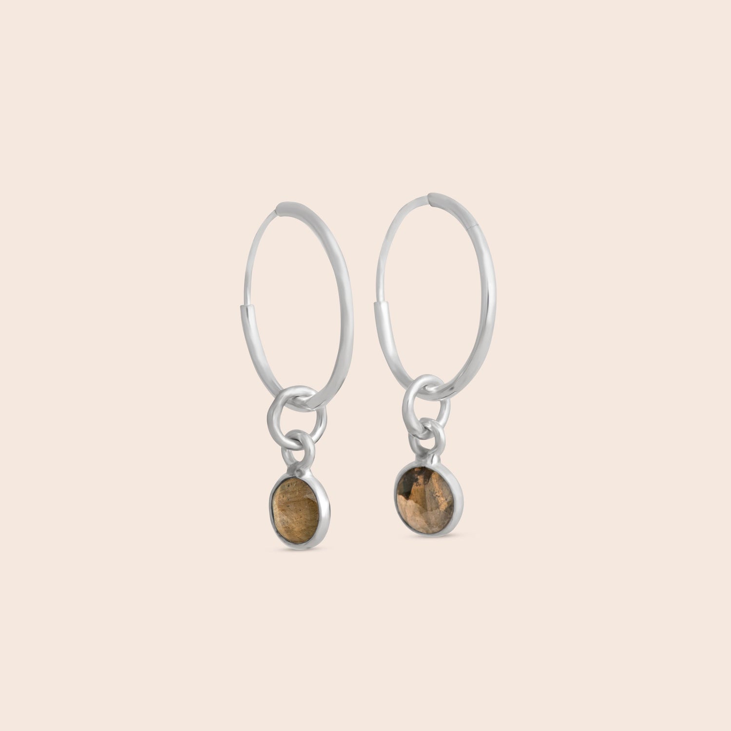 Labradorite Sterling Silver Hoop Earrings - Gemlet