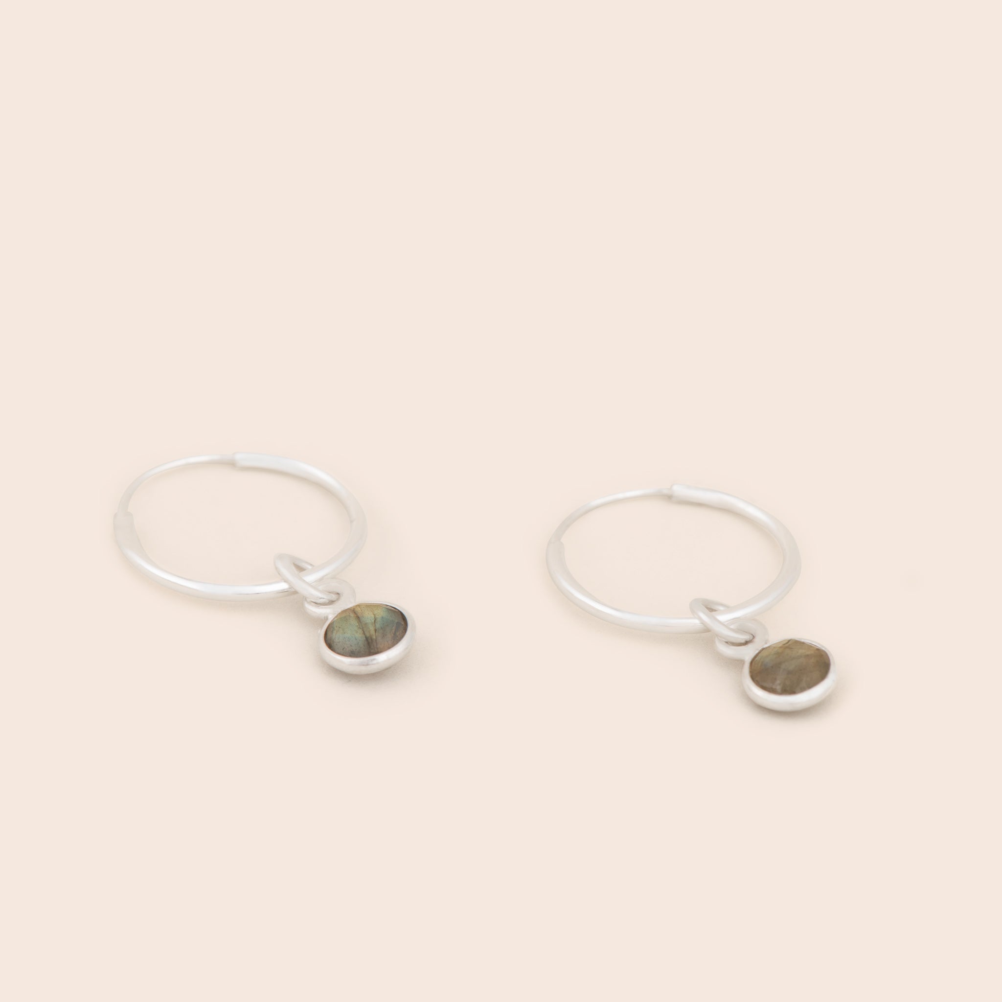 Labradorite Sterling Silver Hoop Earrings - Gemlet