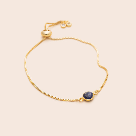 Lapis Lazuli Gemstone Adjustable Bracelet - Gemlet