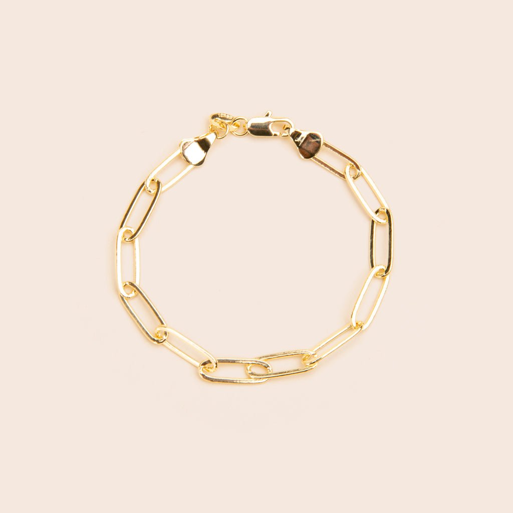 Large Paperclip Chain Bracelet in Gold - Gemlet