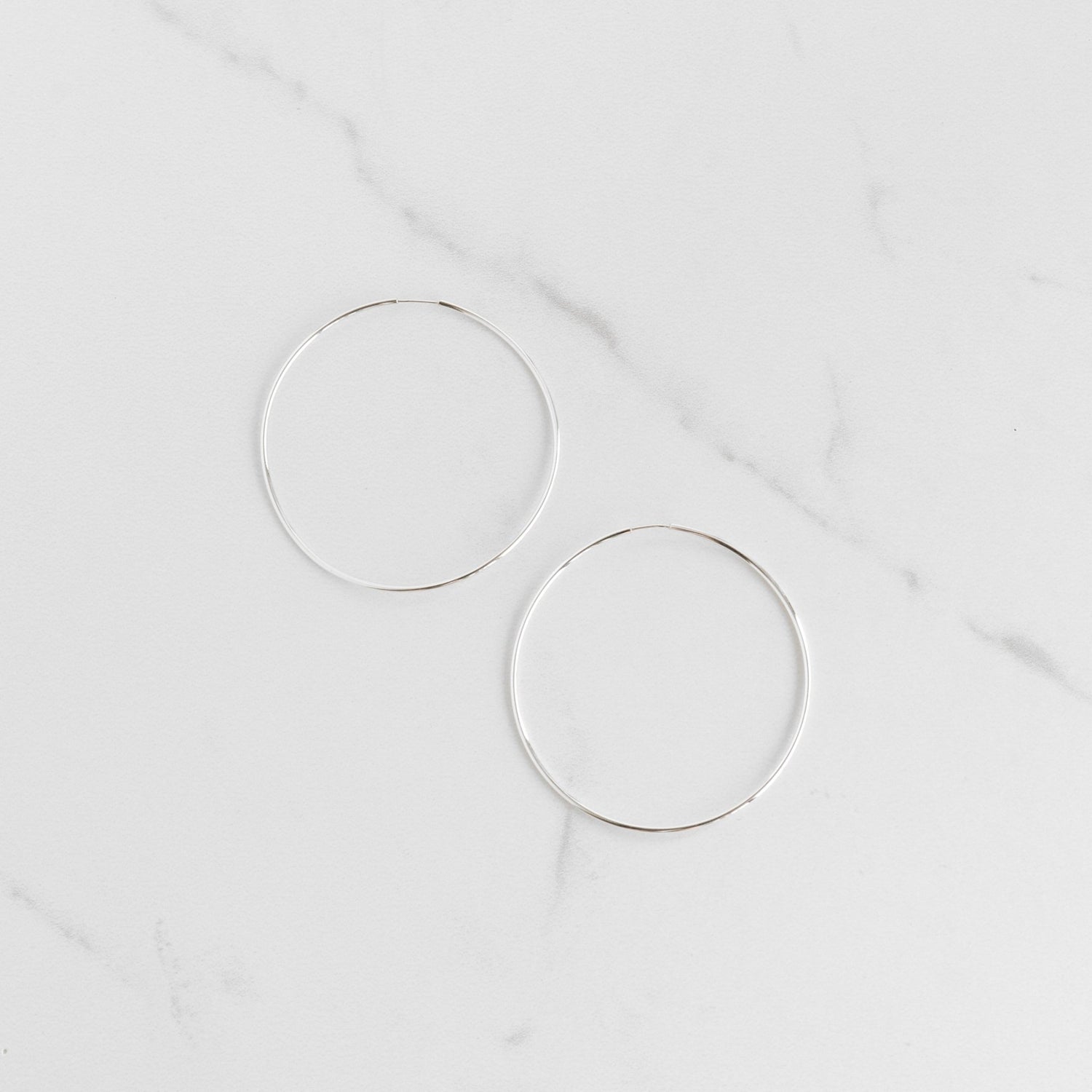 Large Silver Sleeper Hoop Earrings - Gemlet