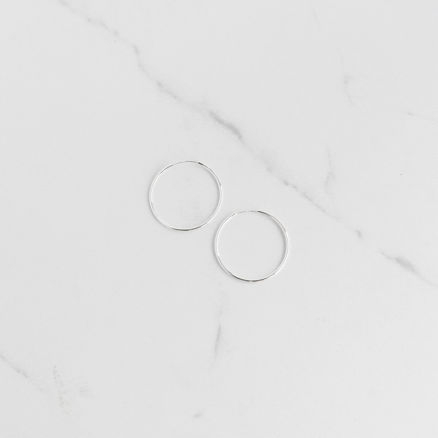 Large Silver Sleeper Hoop Earrings - Gemlet