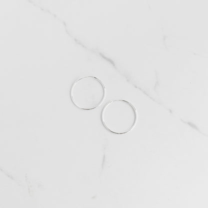 Large Silver Sleeper Hoop Earrings - Gemlet