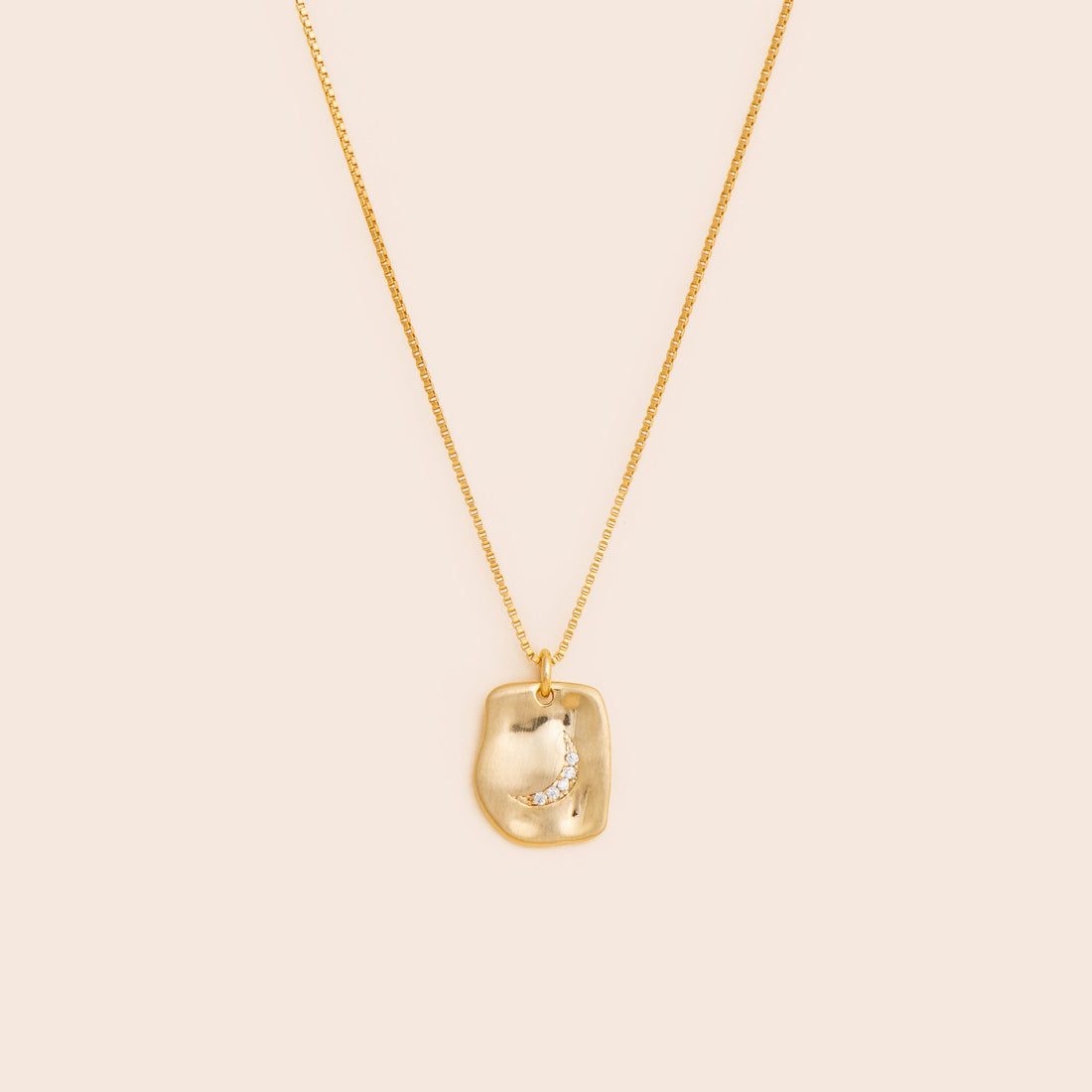 Moon Tag Necklace - Gold Filled - Gemlet