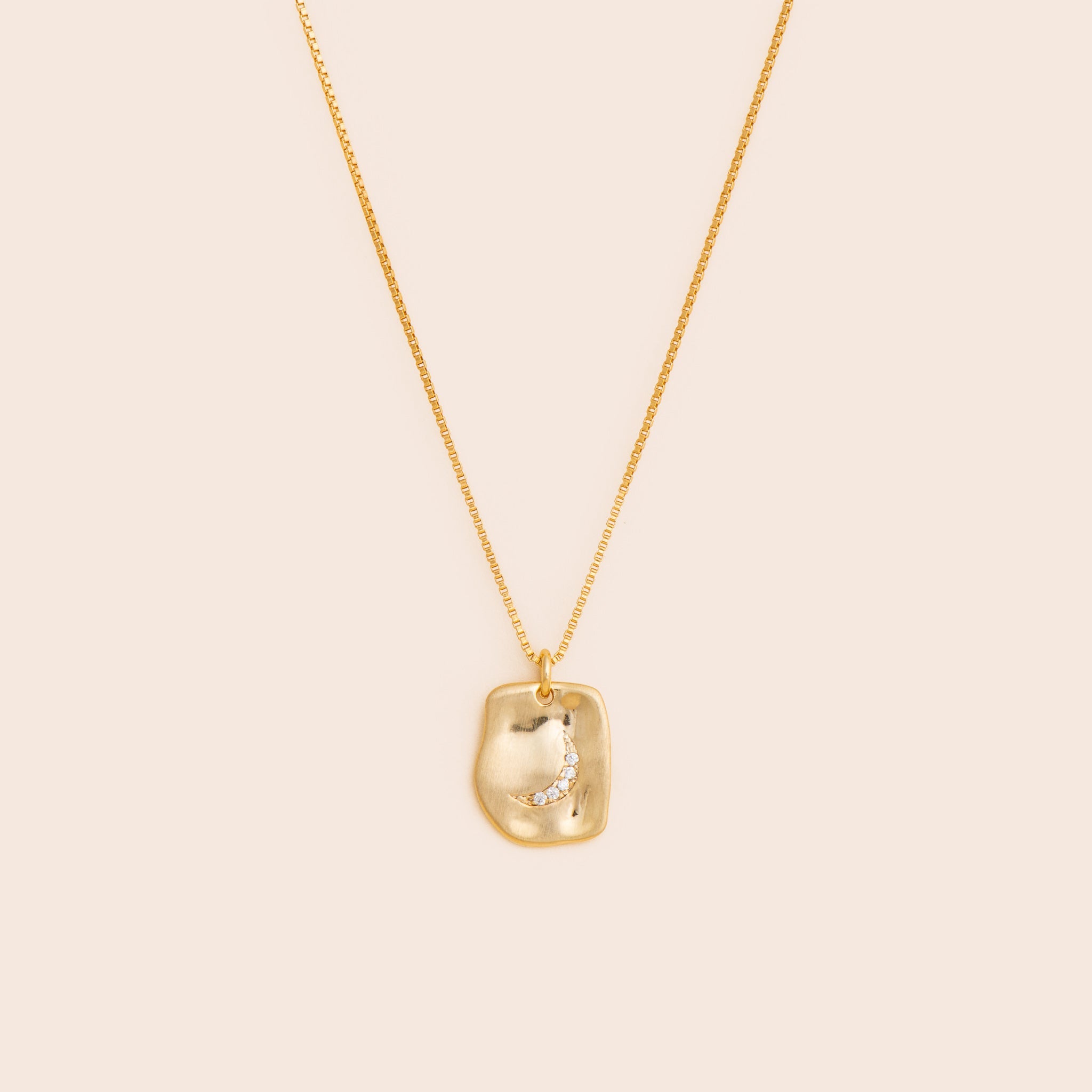 Moon Tag Necklace - Gold Filled - Gemlet