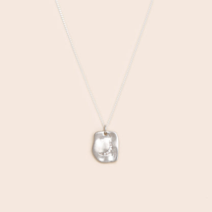 Moon Tag Necklace - Sterling Silver - Gemlet