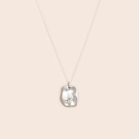 Moon Tag Necklace - Sterling Silver - Gemlet
