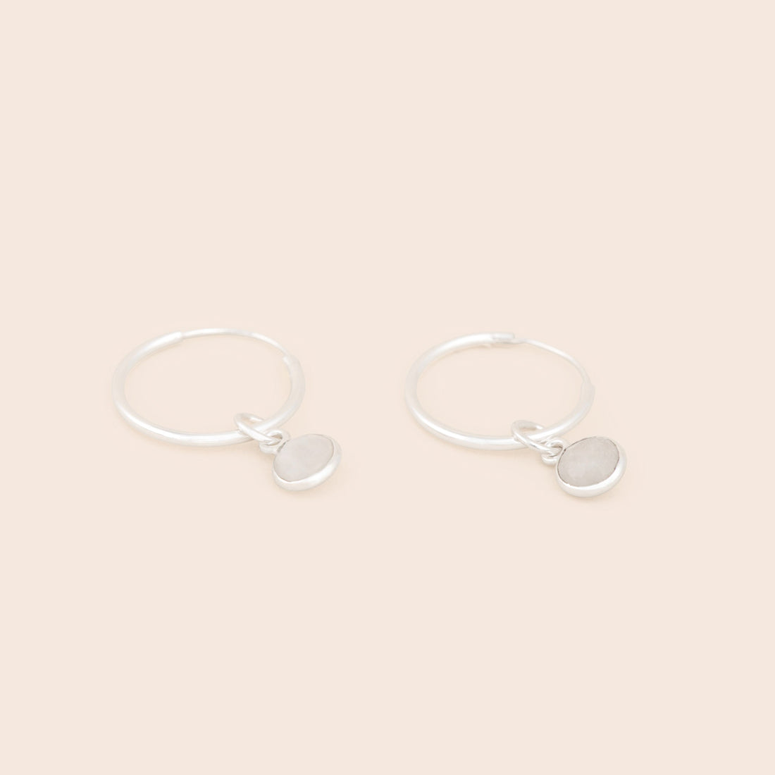 Moonstone Sterling Silver Hoop Earrings - Gemlet