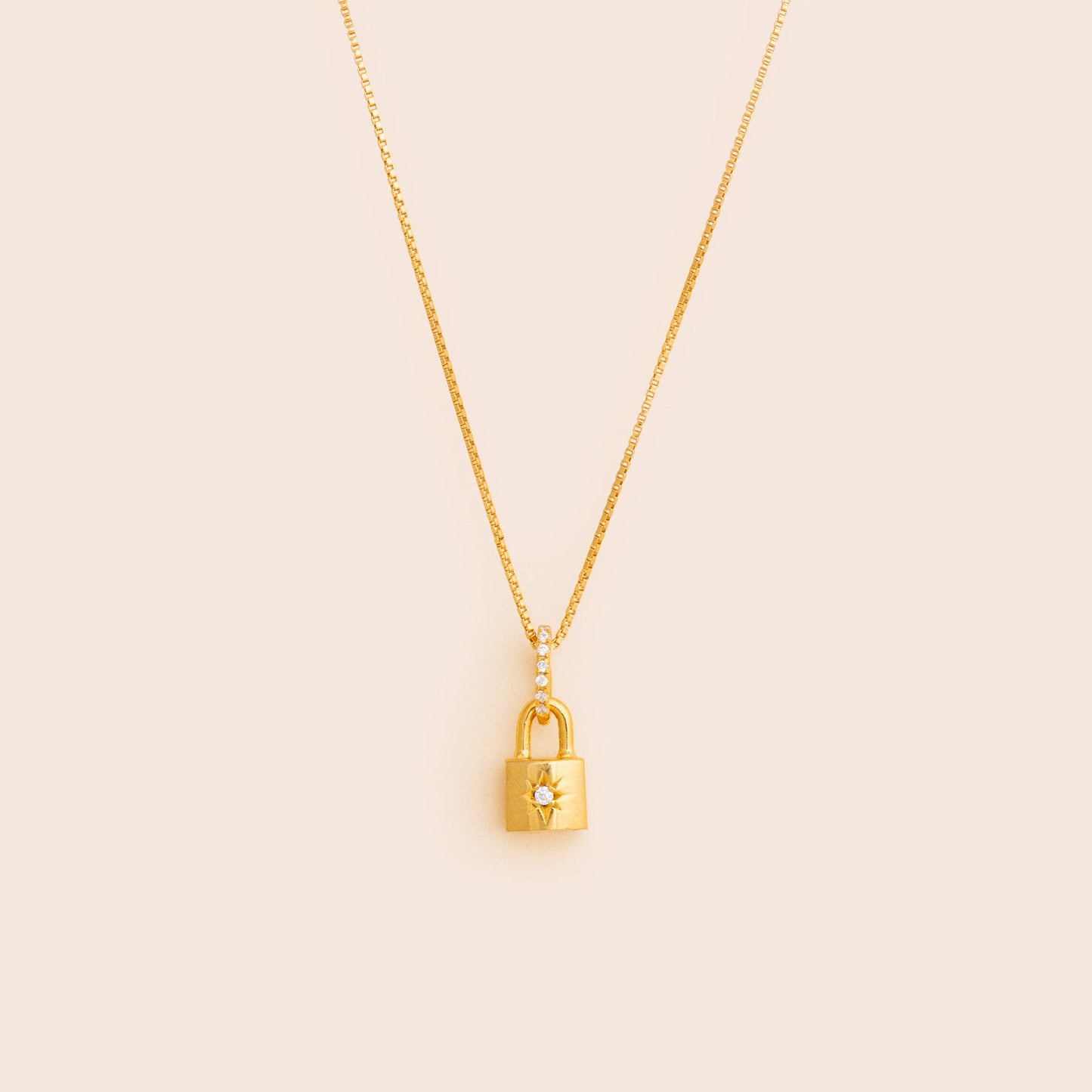 Load image into Gallery viewer, Northern Star Padlock Necklace - Gold Filled - Gemlet
