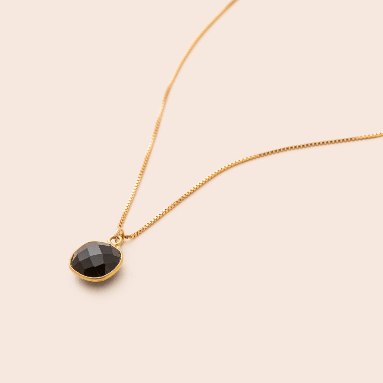 Onyx Cushion Cut Necklace - Gemlet